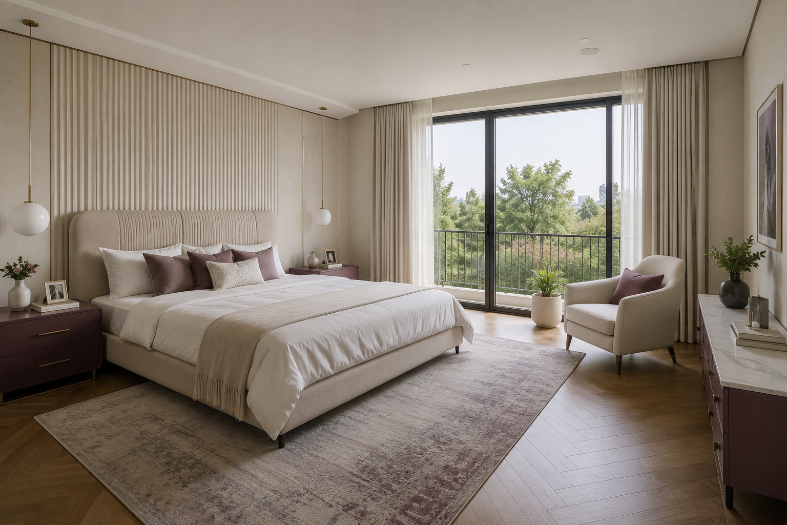 Fluted Contemporary Bedroom