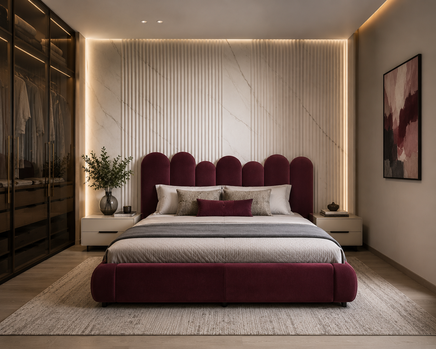 Velvet Burgundy Bedroom